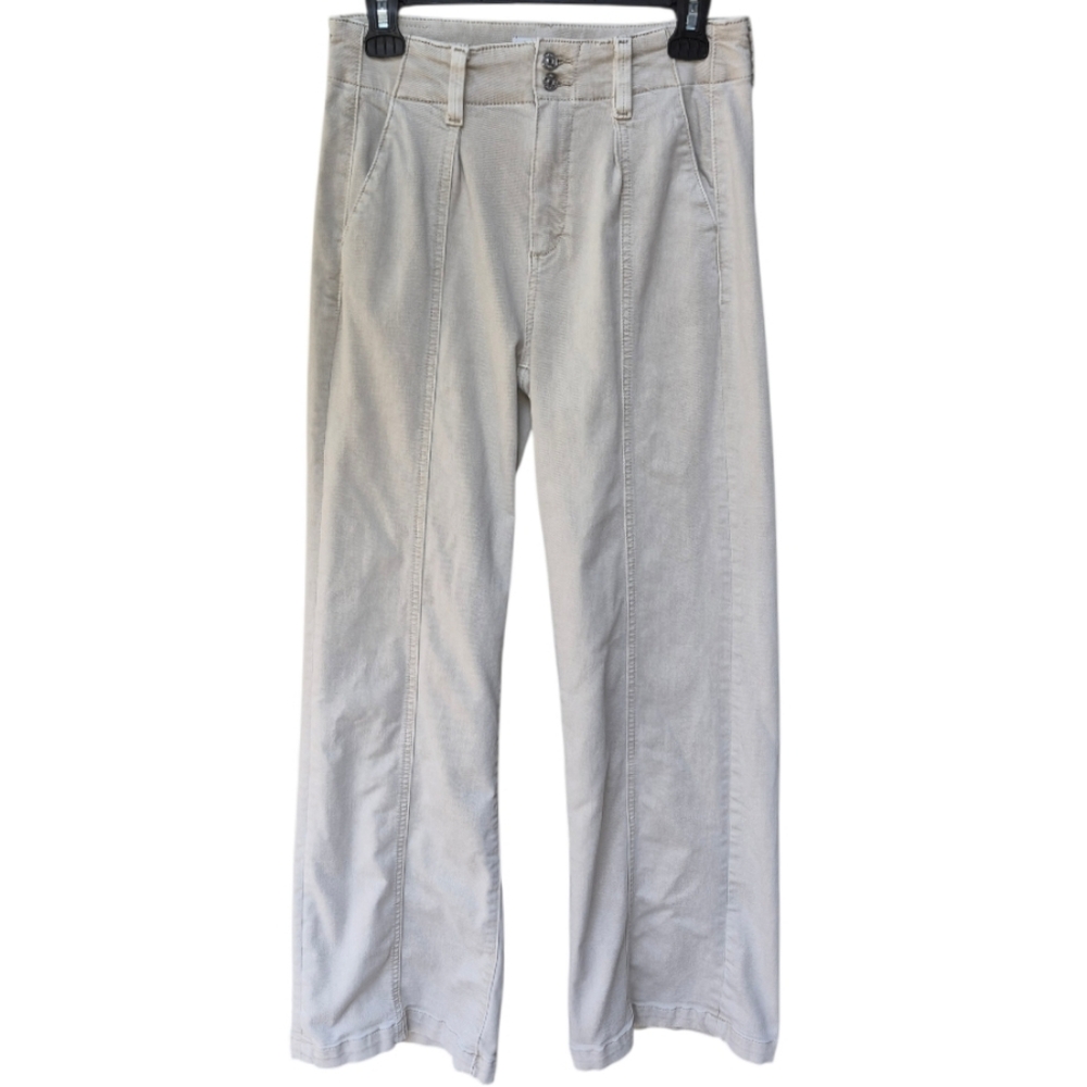 PAIGE Wide Leg High-Rise Jeans in Light Beige - Picture 2 of 16